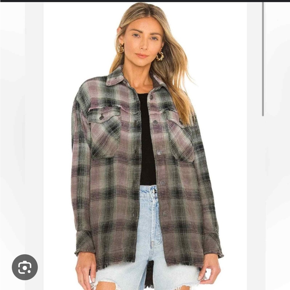 NWOT Free People Anneli Plaid Shirt Jacket
